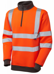 High Visibility Leo Brynsworthy Orange 1/4 Zip Superior Sweatshirt